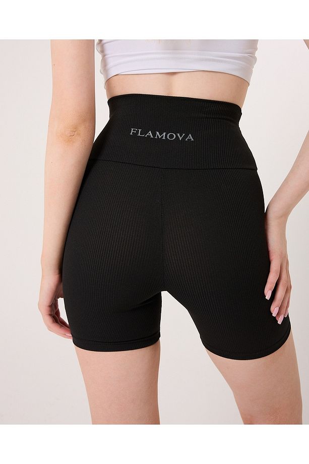 MoveOn Series Kadın Yüksek Bel Fitilli Biker Spor Şort - 8