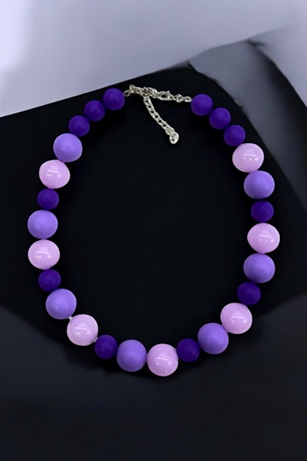 MOR LİLA BUBBLE TOP SUMMER KOLYE - 7