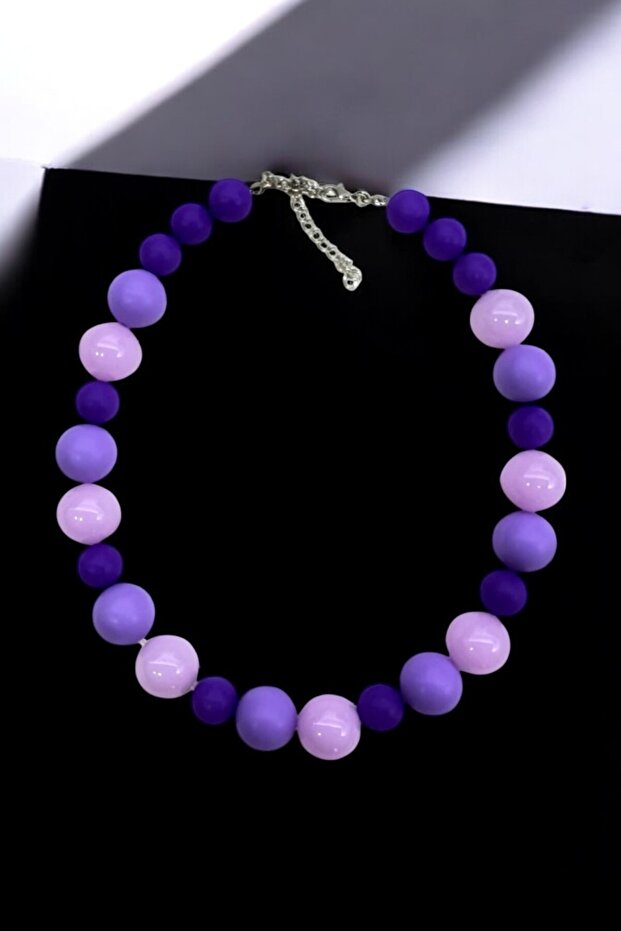 MOR LİLA BUBBLE TOP SUMMER KOLYE - 5