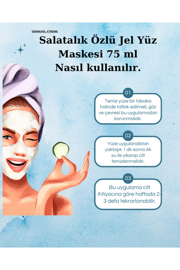DERMOKİL XTREME Salatalık Özlü Jel Yüz Maskesi 75 ml - 3