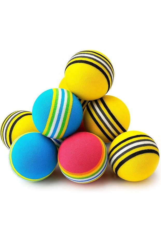 Pack of 4 Soft and Lightweight Play Balls for Cats – Rainbow Colored!