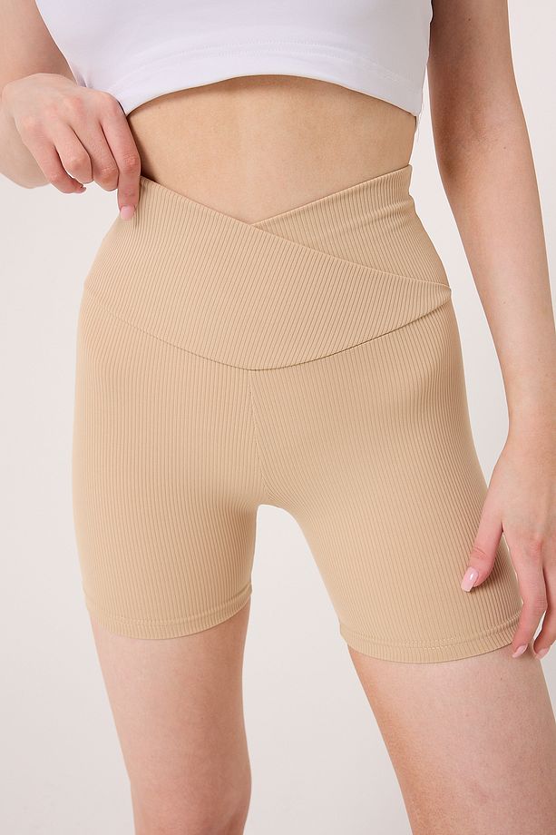 MoveOn Series Kadın Yüksek Bel Fitilli Biker Spor Şort - 8