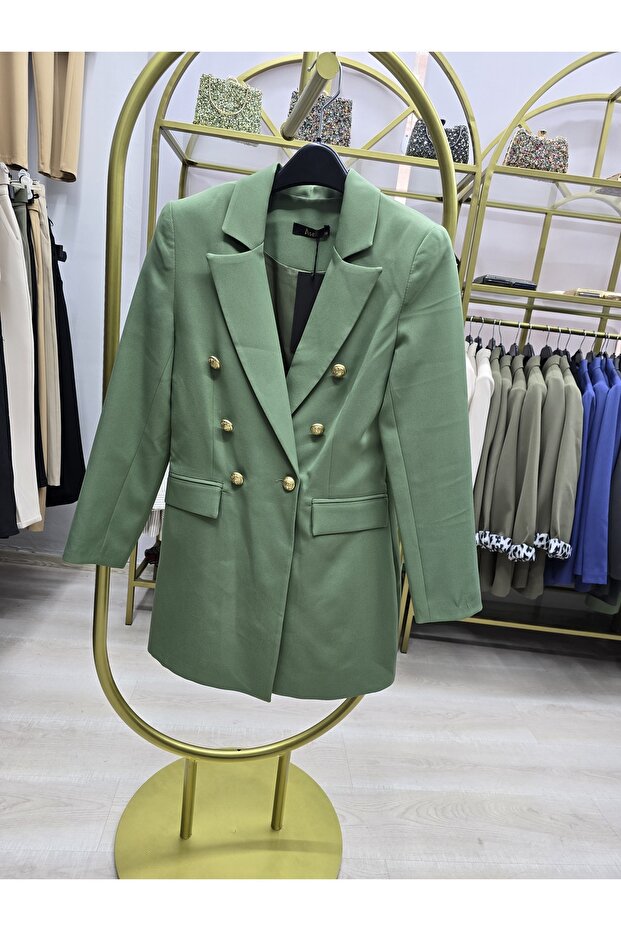 Women's Blazer Jacket - Epaulet Buttoned