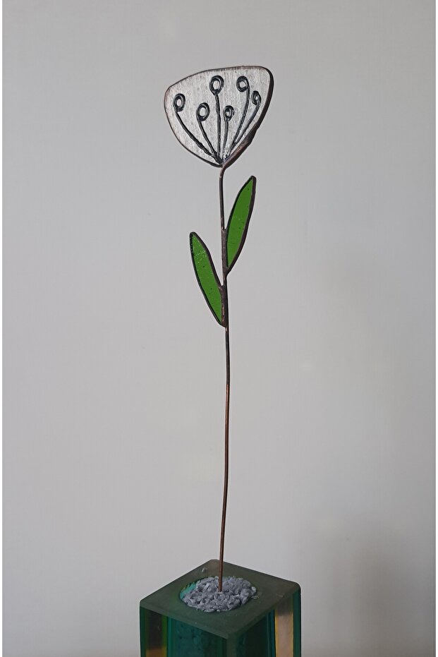 tekli modern vitray çiçek - 2