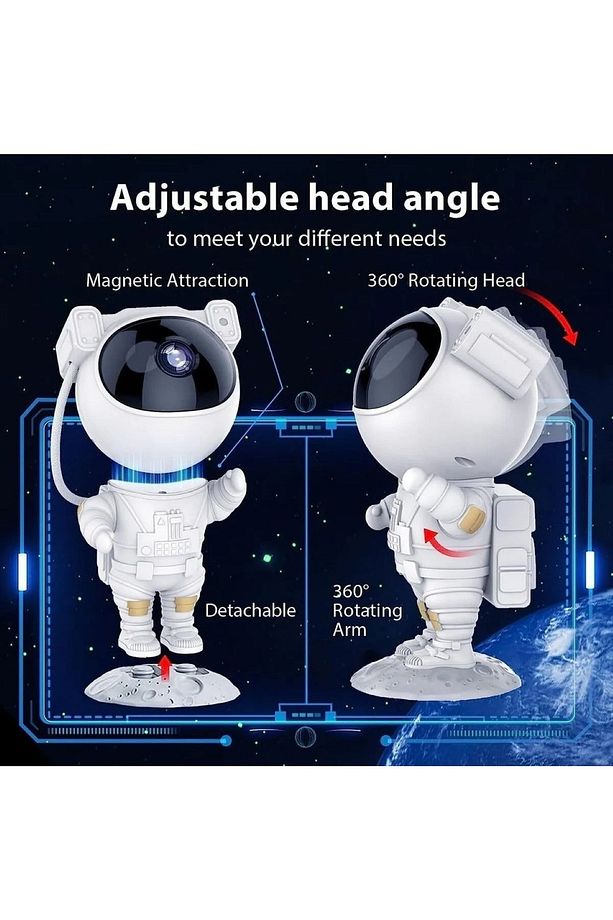 Emesrobotik Astronot Gece Lambası – Galaxy Yıldız Projeksiyonlu & Kumandalı - 2