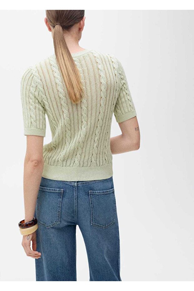 Kısa kollu triko kazak - 4