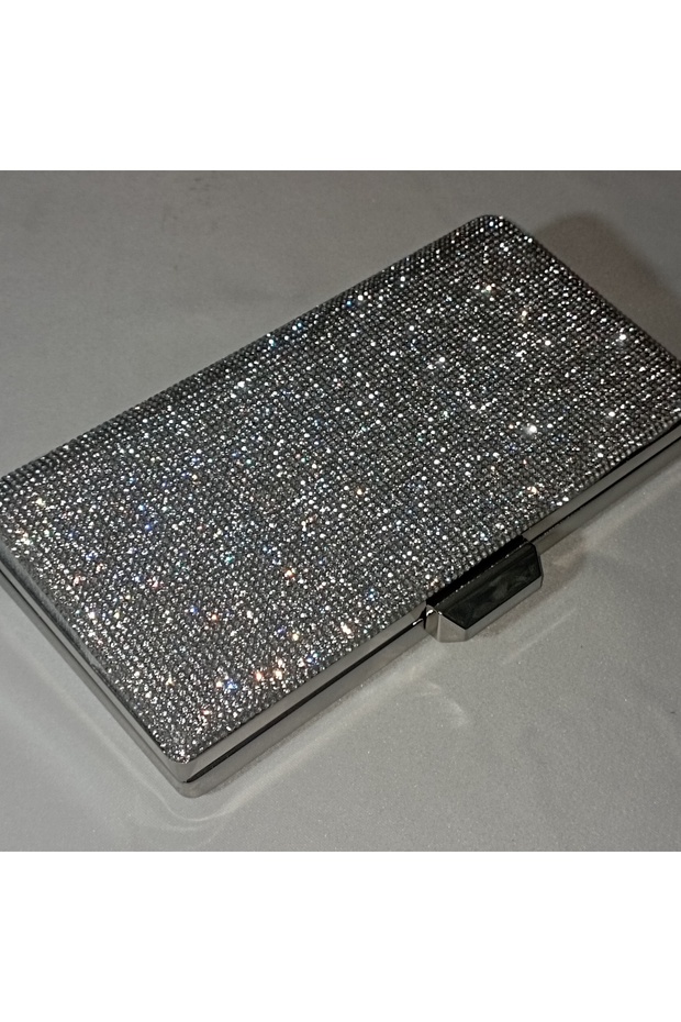 Silver Stone Evening Dress Bag Faux Leather Evening Bag
