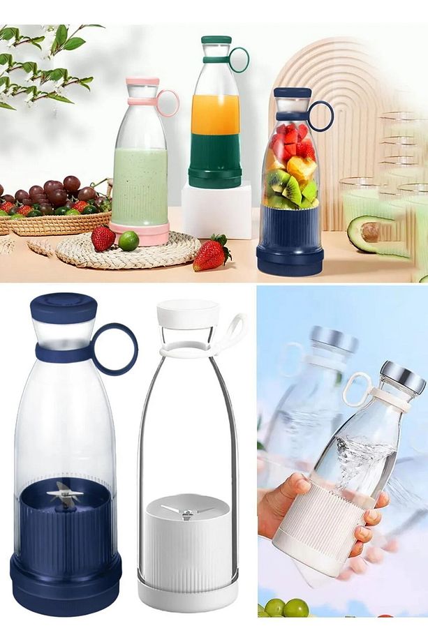 Taşınabilir Mini Şarjlı Blender Kablosuz Şarjlı Mikser Smoothie - Milkshake Shaker 380ml - 8
