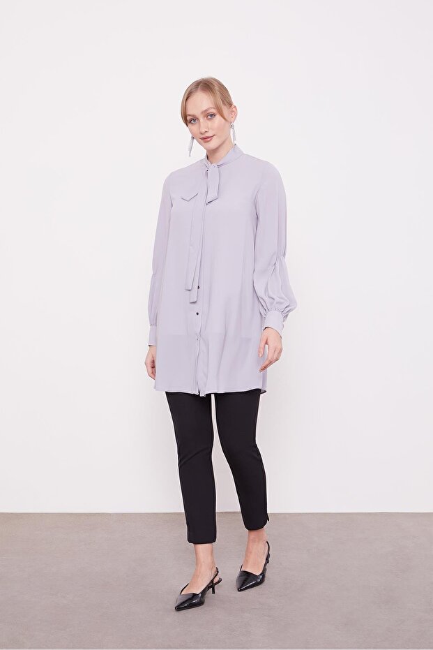 Siyah Dar Paça Pantolon - 4