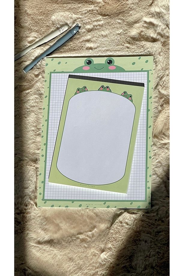 Kurbağa Desenli 2'li Set (A4-A5) Notepad - Not Defteri - Bloknot (KARELİ) - 7