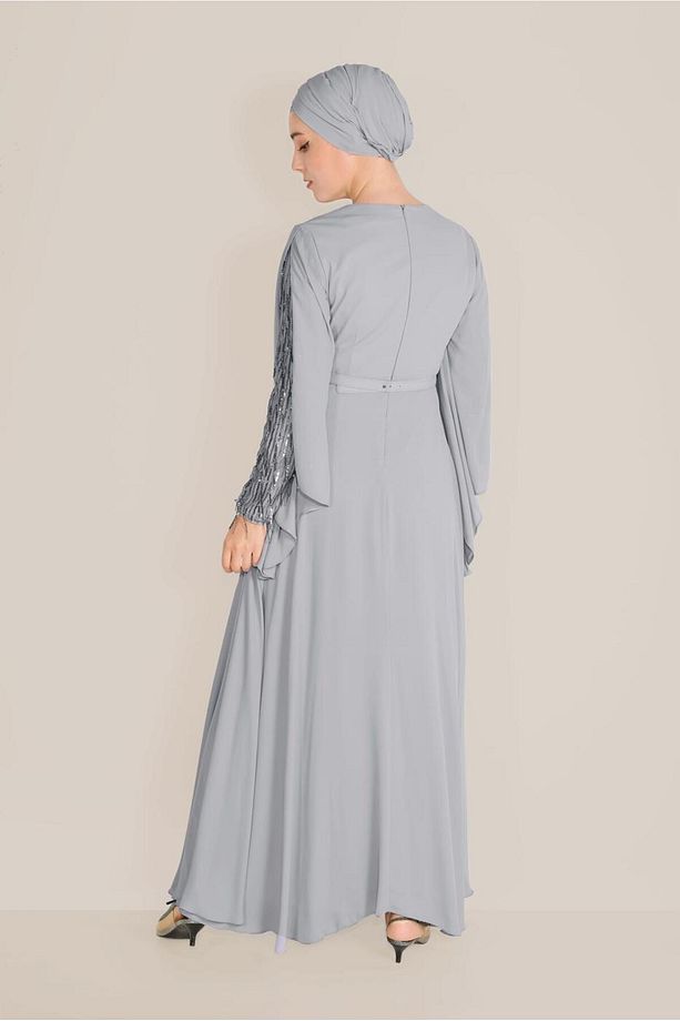 PUL PAYETLİ ELBİSE 40566 - 3