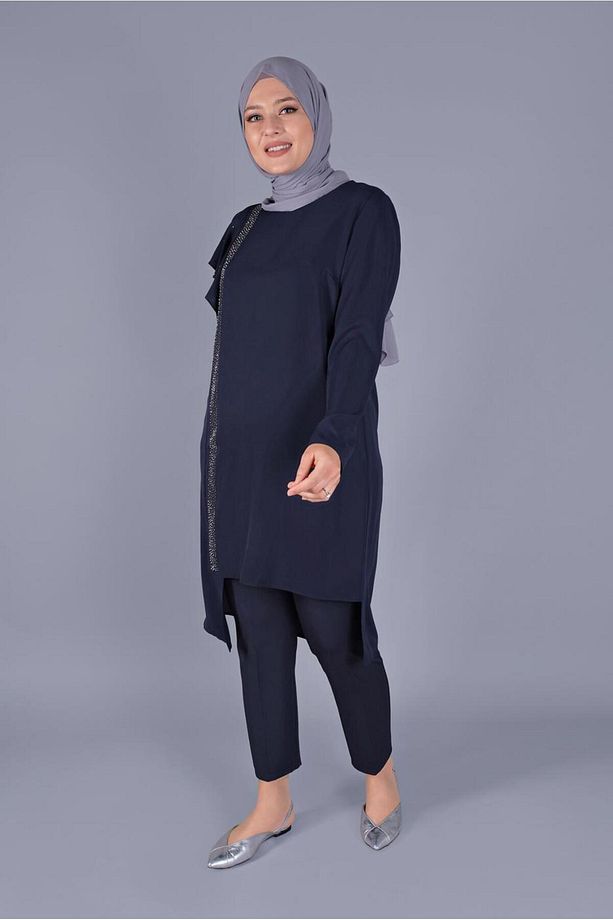 FIRFIRLI TAŞ BASKILI TUNİK 40892 - 3