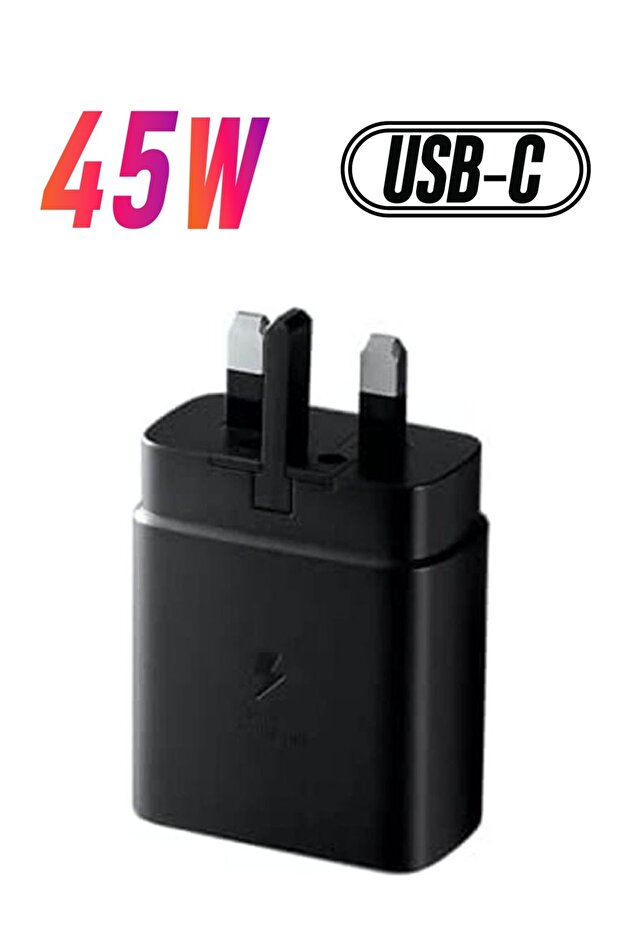 محول طاقة 45 وات بدون كابل USB أسود