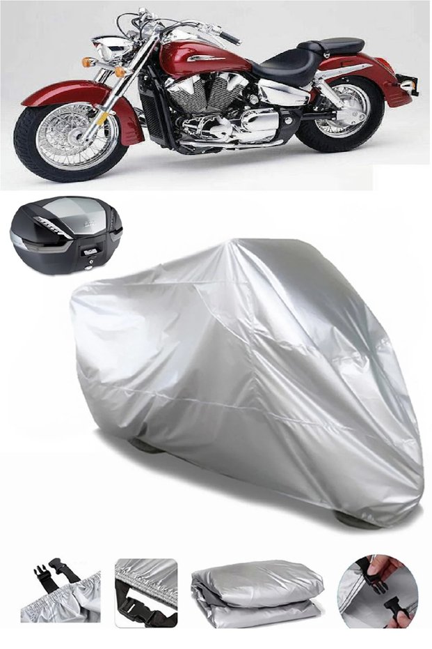 Honda Vt 750 Shadow Ace Ultra Thick Waterproof Motorcycle Tarpaulin Rear Bag Compatible