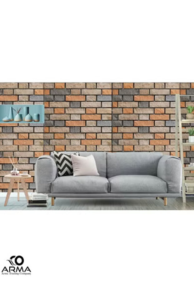 ملصقات ديكور بتصميم طوب جدارية ، مقاومة للماء وسهلة الاستخدام بلاصق ذاتي بملمس ثلاثي الابعاد