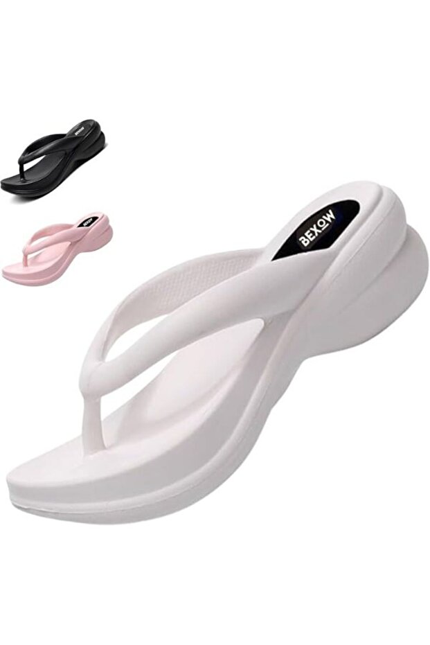 Women's High Heel Flip Flops Slippers Waterproof Platform Comfortable EVA Lightweight Stylish