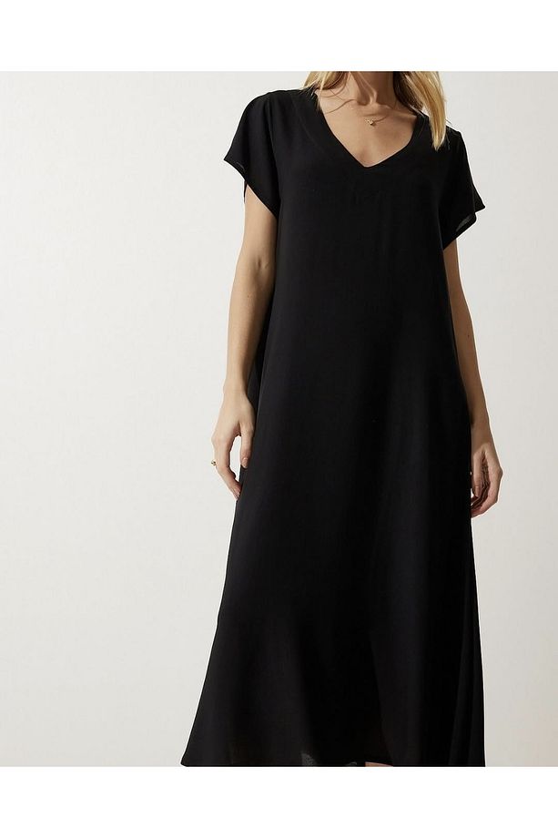 V Yaka Çan Model Dokuma Elbise - 1