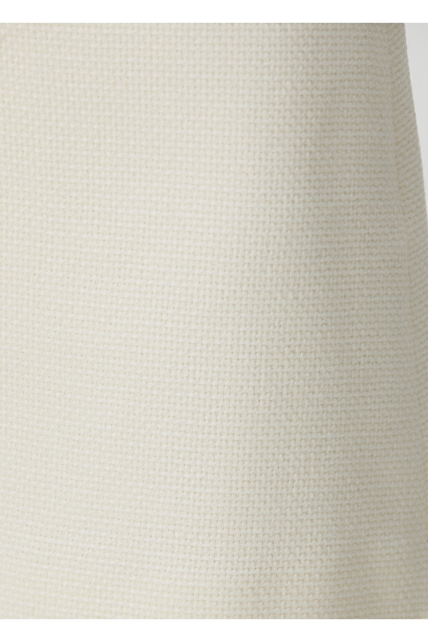 Fildişi Mini Tweed Etek - 5