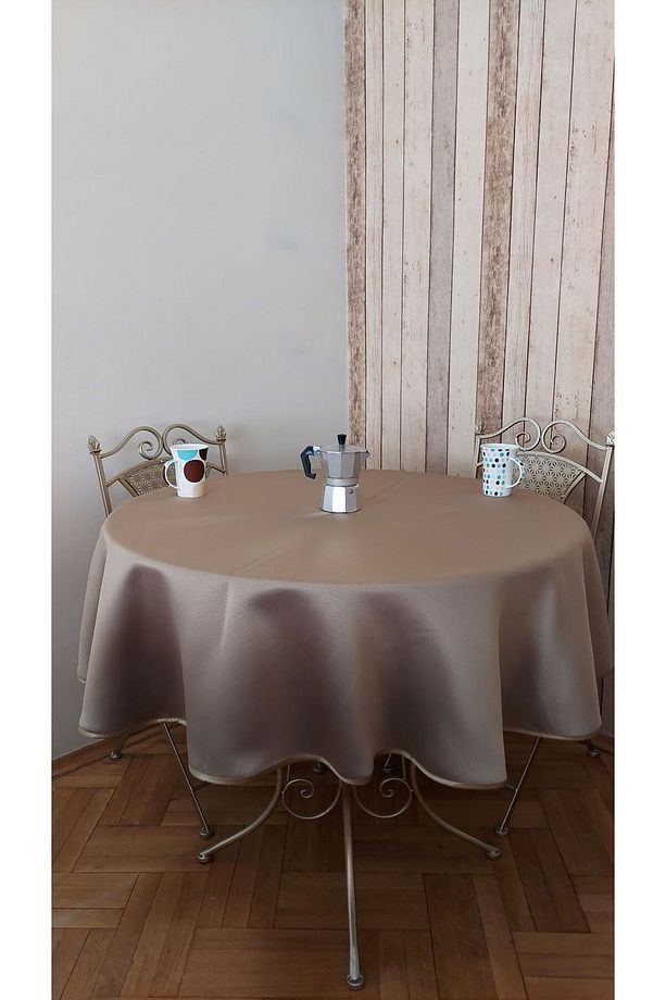 Lüks Fonluk Kumaştan Mamul,dertsiz,fiskos,yemek Masası Örtüsü .çap 150 Cm. - 6