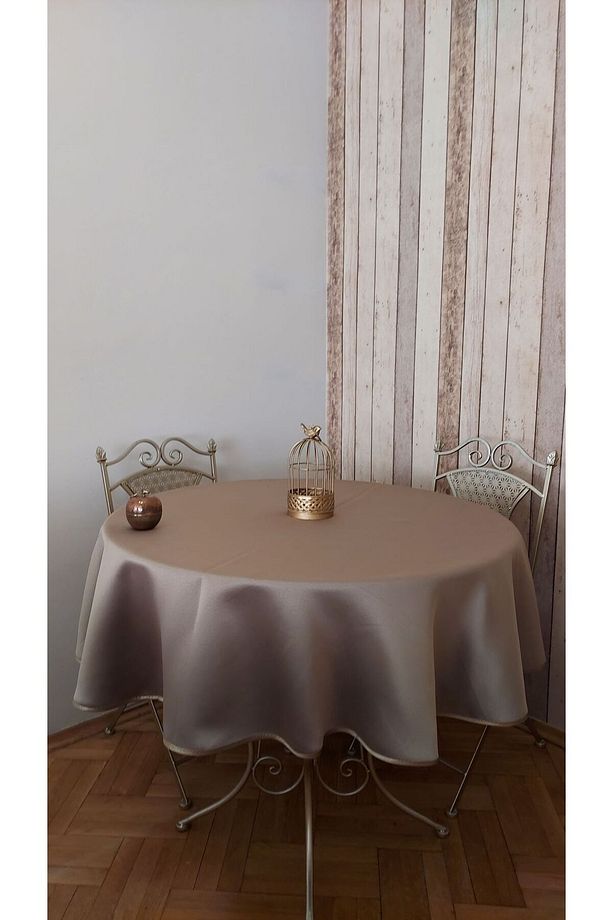 Lüks Fonluk Kumaştan Mamul,dertsiz,fiskos,yemek Masası Örtüsü .çap 150 Cm. - 5