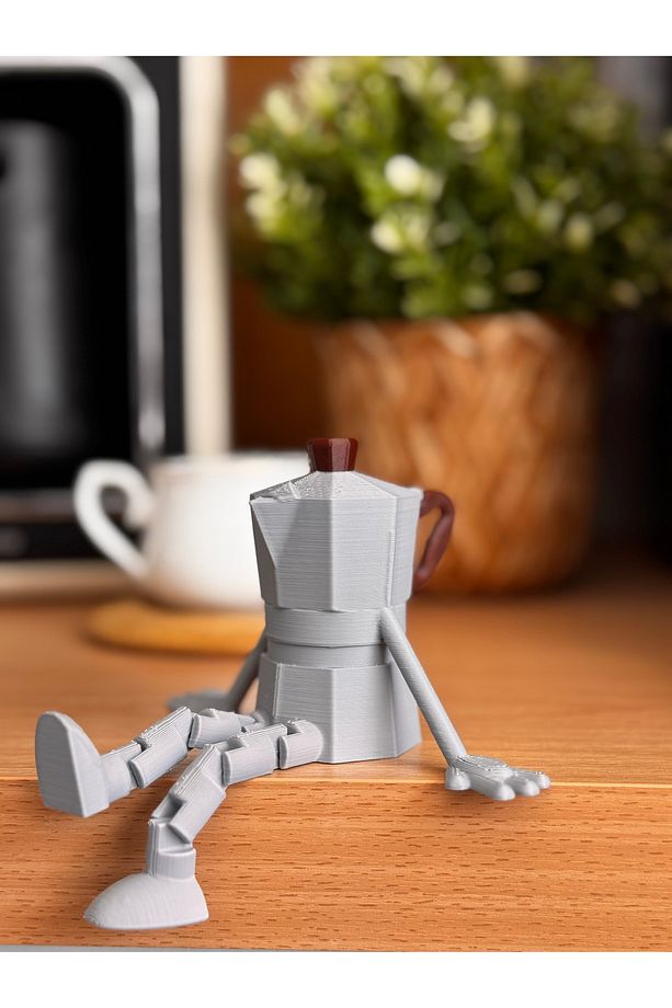 3D Kahve köşesi Sevimli Biblo Seti 4'lü,Kahve Çekirdeği,Beyaz Kahve Kupası,Moko Pot,Coffee set - 4