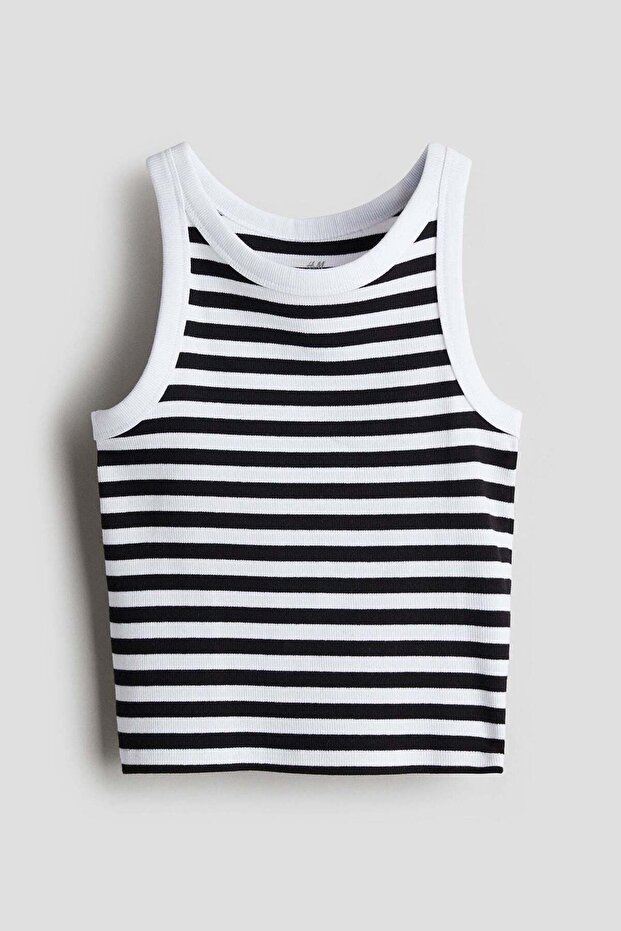 Ribbed cotton vest top