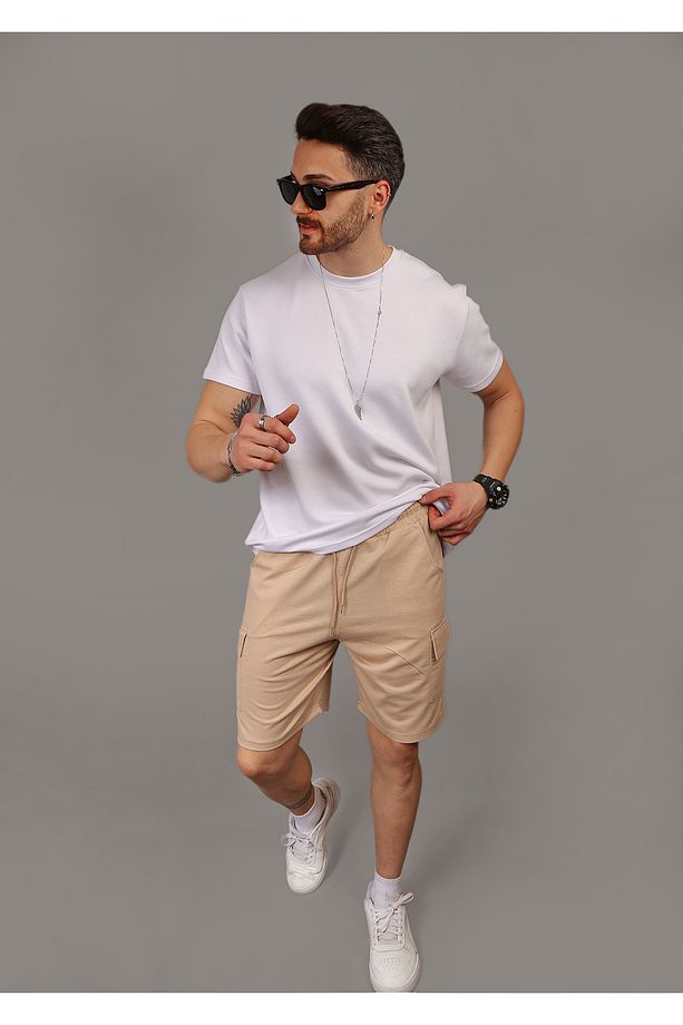 Regular Fit Kargo Cepli Bermuda Şort - 2
