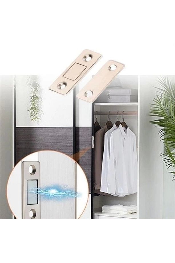 ® 2 Çift Çok Amaçlı Kapı Kapak Dolap Çekmece Mobilya Durdurucu Kapatıcı Mıknatıslar - 4