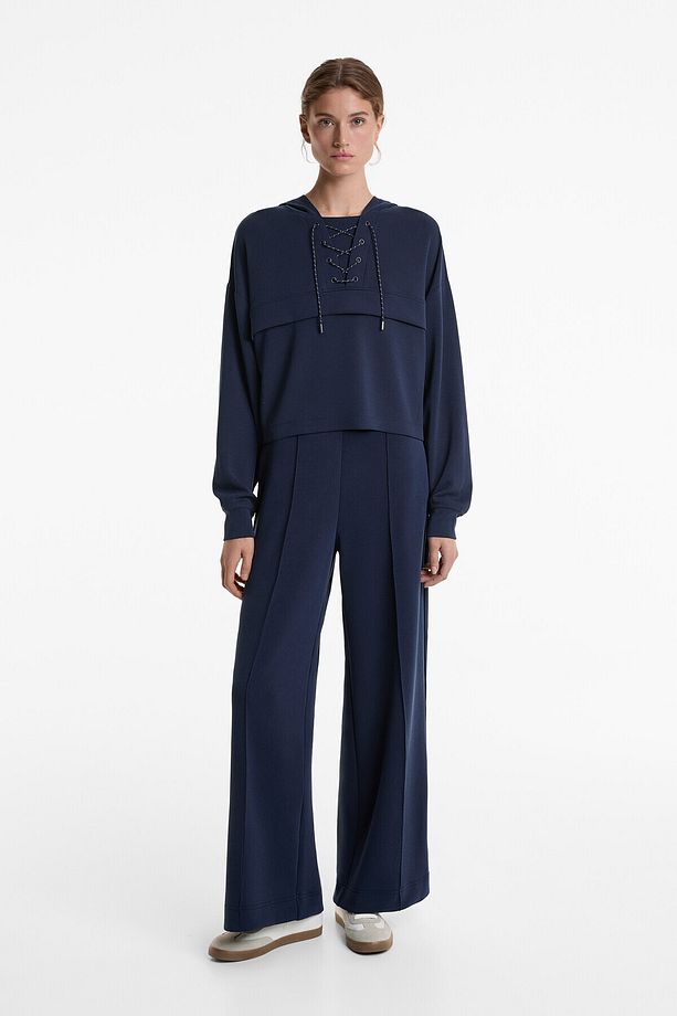 Modal içeren çapraz bağcıklı Soft Touch sweatshirt - 4