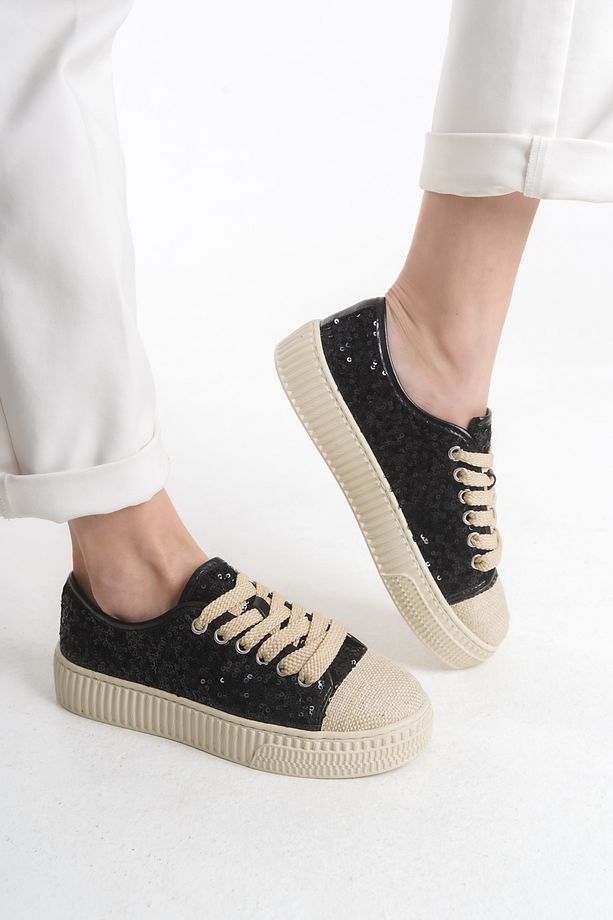 Kadın Yüksek Taban Bağcıklı Günlük Loafer Ayakkabı Eden - 2