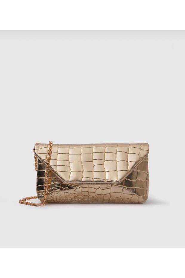Stores Women's Crocodile Patterned Chain Strap Mini Crossbody Bag