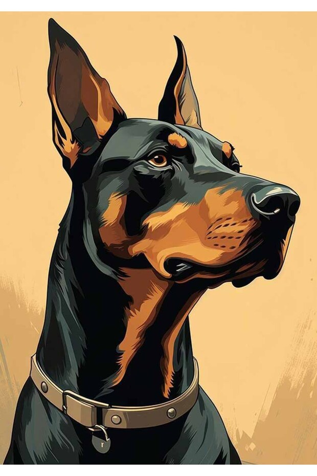 13X8 cm Size Upright Ear Doberman Stiker for Car, Motor, Helmet, Laptop and Glass