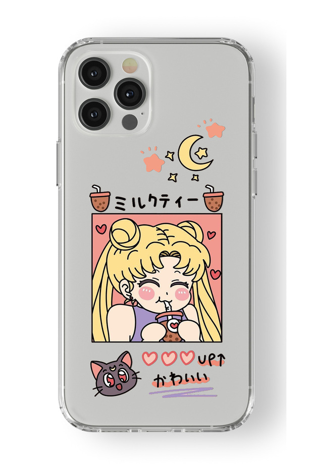 iPhone 16 Pro Max Compatible Kawaii Girl Design Printed Transparent Case