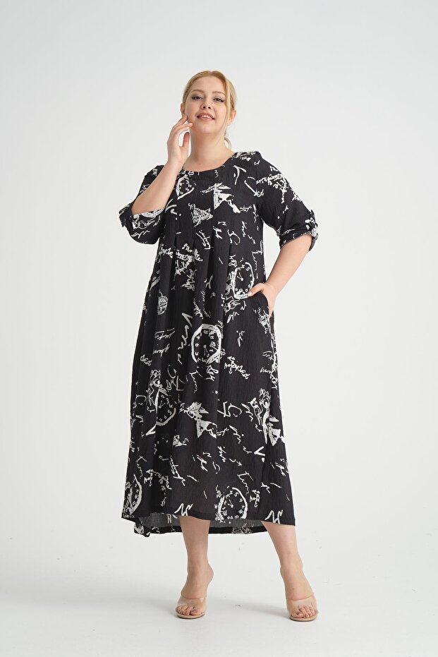 23055-1 SIYAH ELBISE - 3