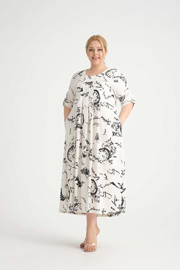 23055-1 BEYAZ ELBISE - 1