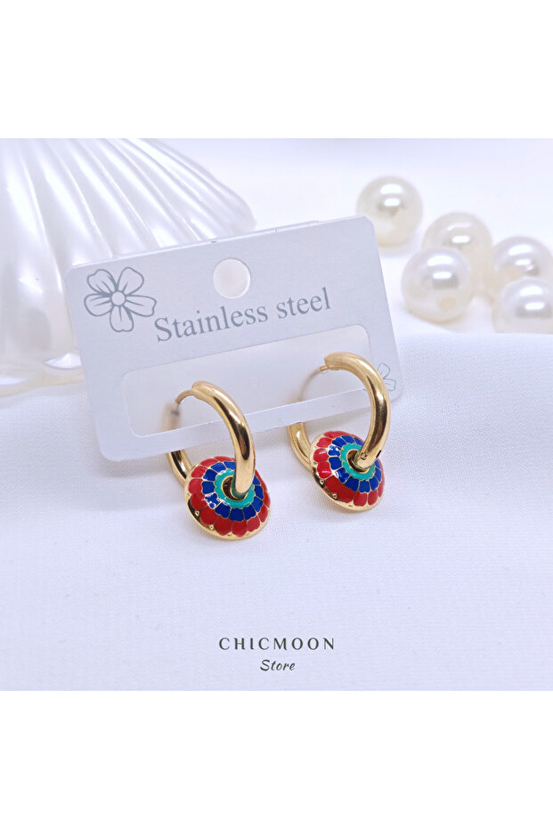 Steel Color Ethnic Earrings