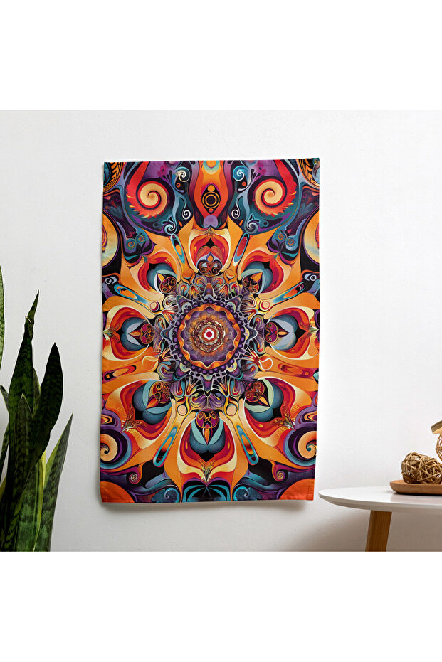 غطاء قماش فني جداري من Popart Kaleidscope، ظهر قطني 100%، ألوان زاهية خفيفة