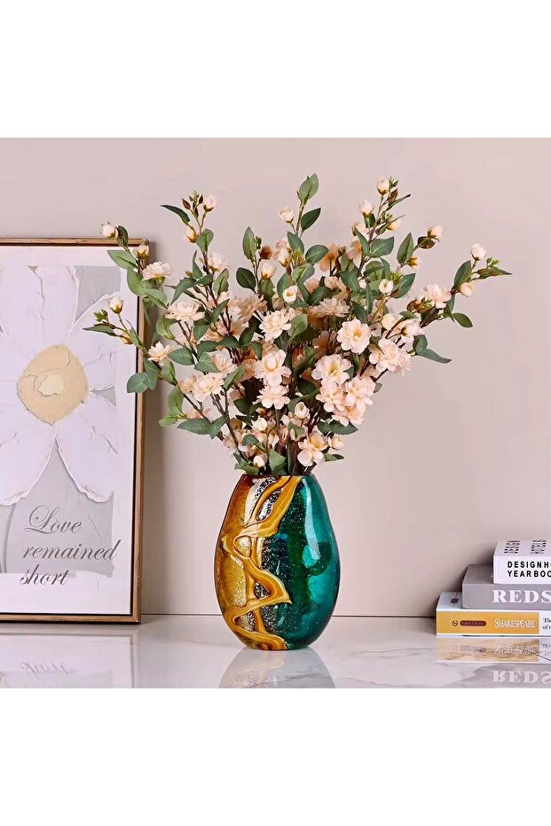 hand -blown Amber stitching Fashion 9.85Inch Glass