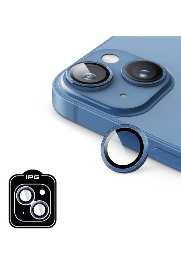 Ipg Prolens Camera Lens Protector for iPhone 14 / 14 Plus with Aluminum Cd Frame, Shatterproof Glass