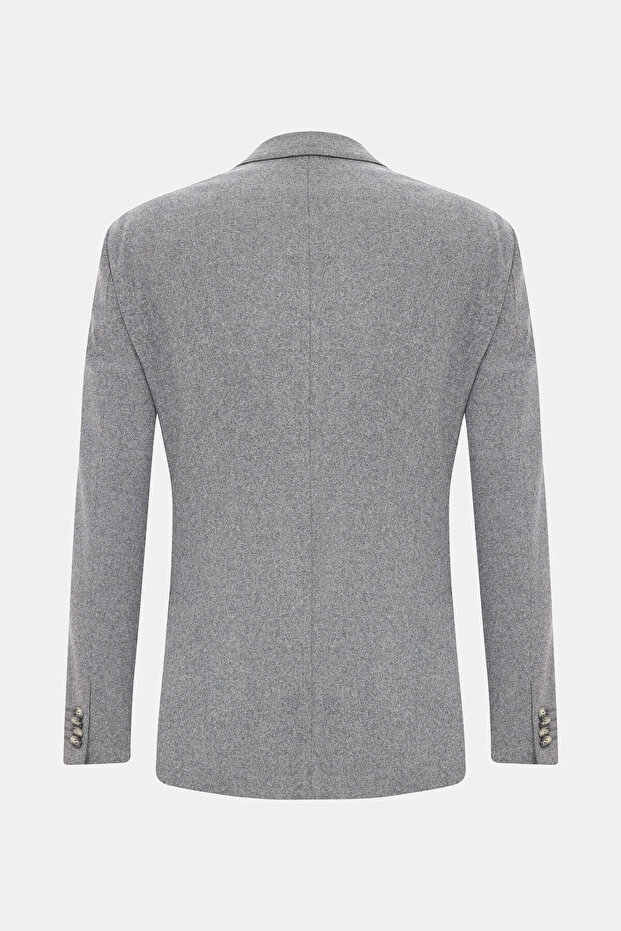 ANTRASİT DÜĞMELİ YÜN CEKET - 2