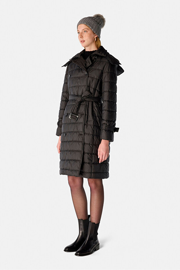 SİYAH KRUVAZE YAKA MONT - 7