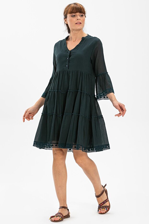 Şeyma Vual Short Summer Dress Petrol Ptrl