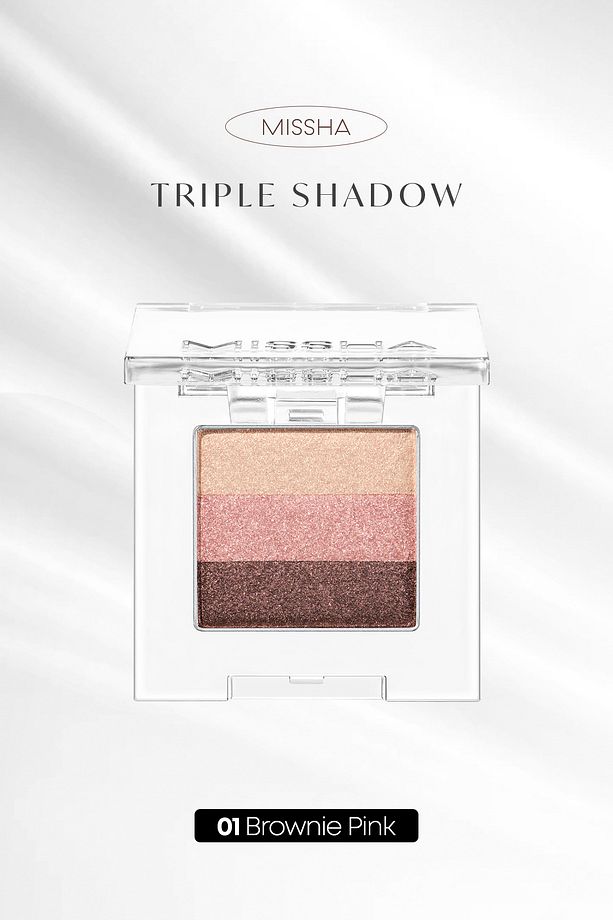 Yumuşak Dokulu, Dökülme Yapmayan 3 Renkli Göz Farı Triple Shadow No.1 (BROWNİE PİNK) - 1