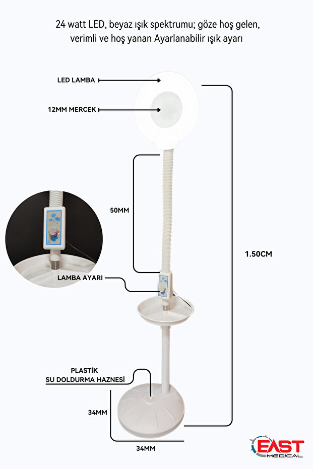 Led Işıklı Metal Ayaklı Dokunmatik Loop Büyüteç - 4