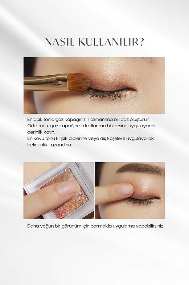 Yumuşak Dokulu, Dökülme Yapmayan 3 Renkli Göz Farı Triple Shadow No.3 (MOCHA BEİGE) - 3