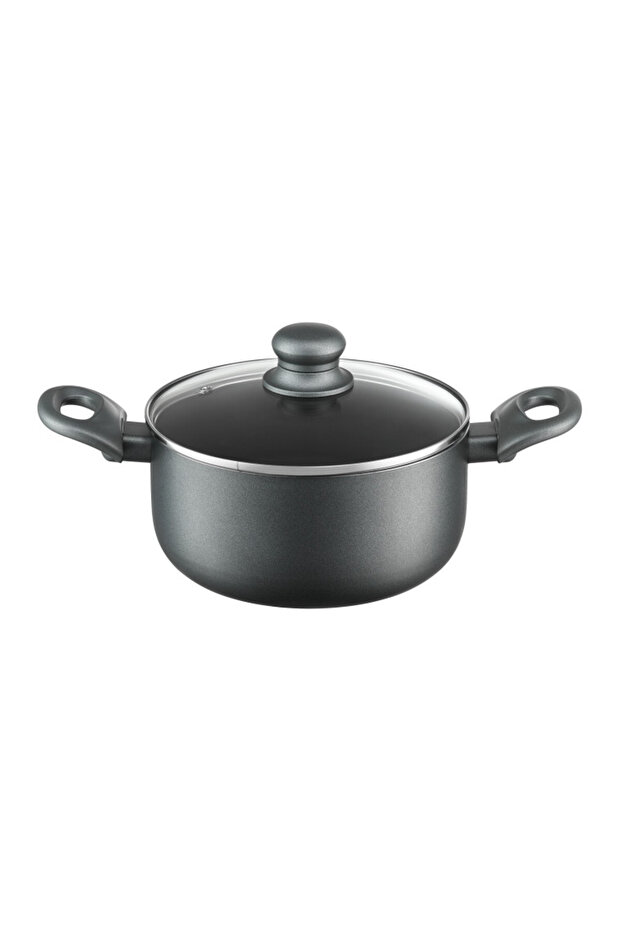 Pot with lid 20cm, 2.9L, ILAG Basic coating, Graphite - 1