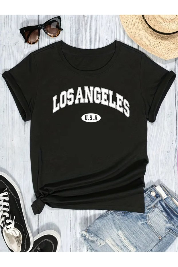 Los Angeles Usa Printed Oversize T-Shirt