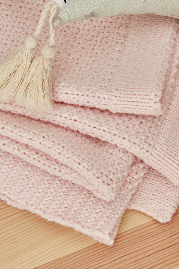 Little Honey Triko Battaniye Pembe - 4