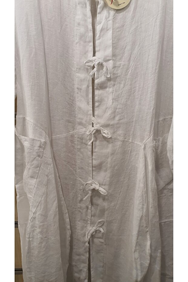 Linen Jacket Plain Pattern Bow Tie - 3