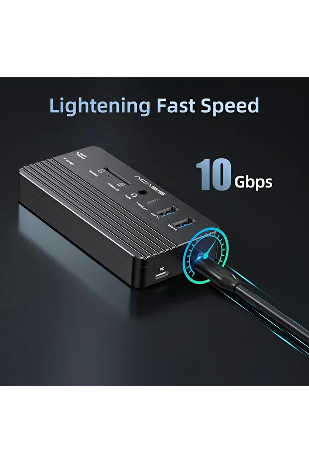 10 Gbps, 10 in 1, M.2 NVMe SSD, 100W PD, HDMI 4K@60Hz, Gigabit Ethernet, 1x10Gbps Type-C, - 2